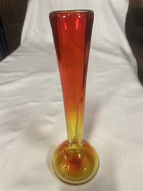 Vintage Rainbow Glass Co Amberina Bud Vase Standpipe Antiques