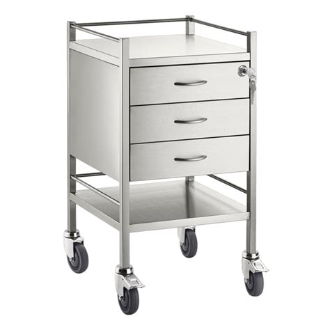 Buy Pacific Medical 49cm X 49cm Lockable Stainless Steel Trolley Online