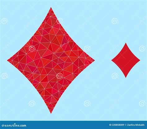 Vector Polygonal Playing Card Diamond Suit Icon Stock Vector