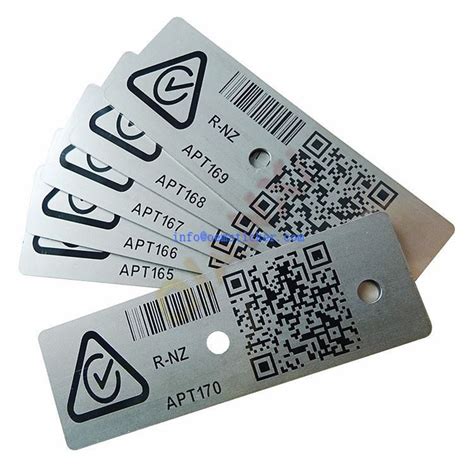 Customized Serial Number Metal ID Plates QR Code Barcode Asset Label