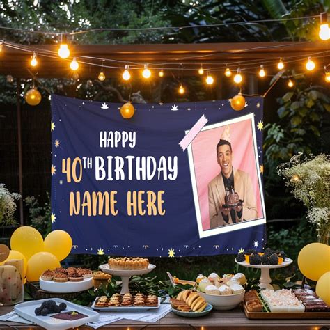 Personalized Birthday Banner, Personalized Happy Birthday Banner, 40th ...