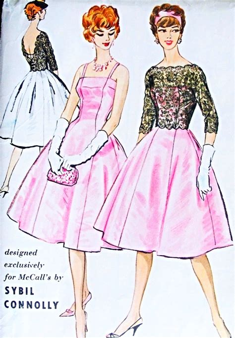 1950s Evening Cocktail Party Dress Pattern McCalls 4730 Sybil Connolly