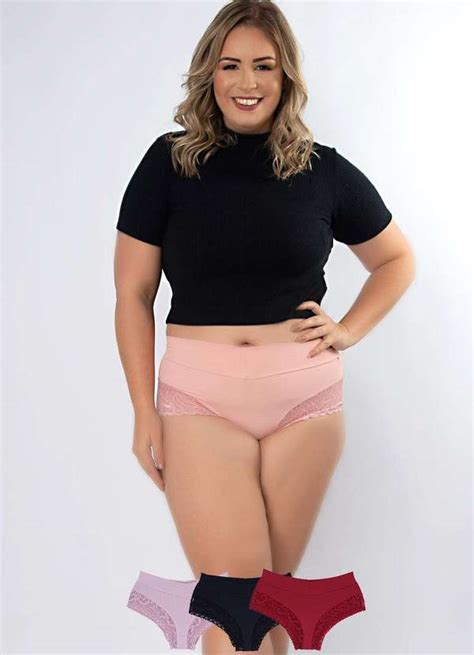 Kit Calcinhas Amada Plus Size Microfibra Concept Lingerie Multicores Concept Lingerie
