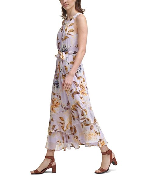 Calvin Klein Printed Halter Maxi Dress Macys