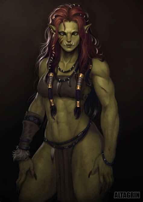 Auburnii By Altagrin On Deviantart Female Orc Fantasy Female Warrior