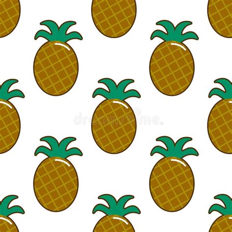 Summer Fresh Pineapple Stripe Seamless Repeat Wallpaper Stock Vector