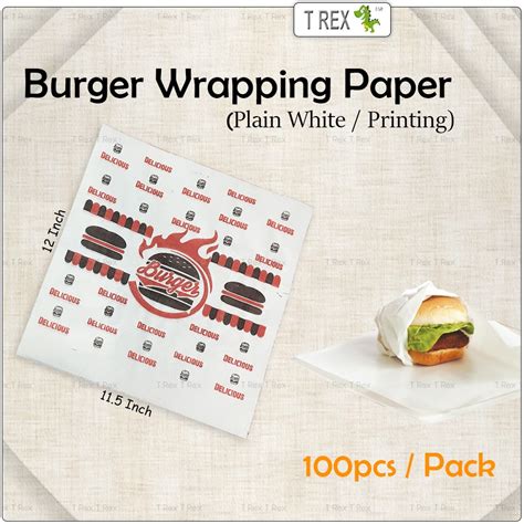 100pcs Burger Paper Burger Wrapping Paper Burger Wrapper Sandwich