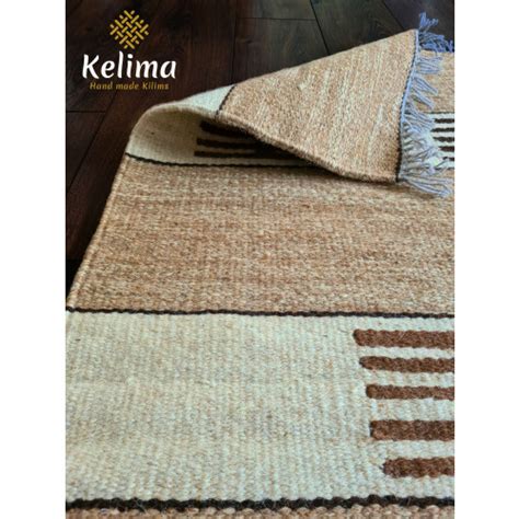 Handgemaakt Kelim Vloerkleed Cm X Cm Naturel Wol Tapijt Kilim