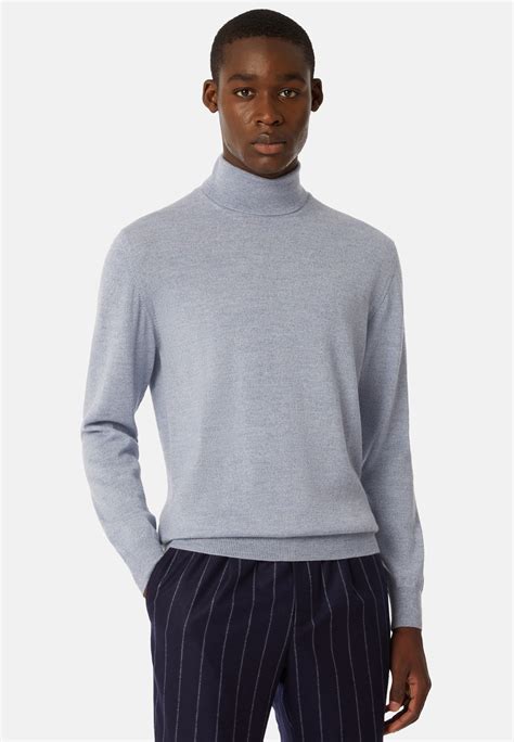 Sky Blue Merino Wool Polo Neck Jumper Boggi