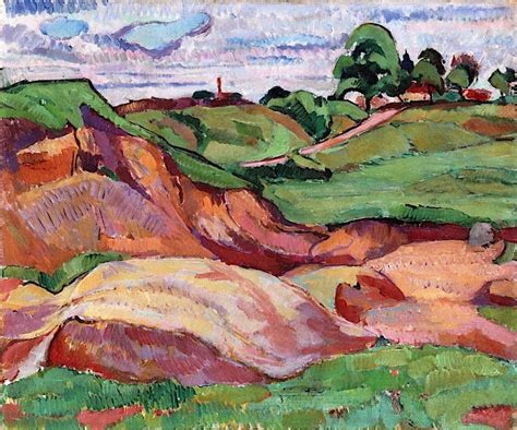 Hilly Landscape With Sand Pit At Ebersberg Painting Oskar Moll Oil