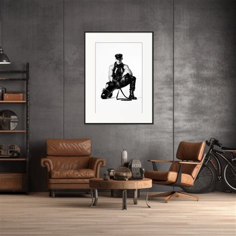 Dominant Leatherman S Gaze Unframed Queer Fine Photography Print Tom Of Finland Inspired Gay