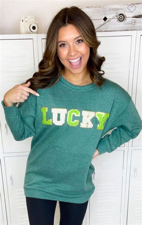 Chenille Lucky Sweatshirt Patch Sweatshirts Sweatshirts Lucky