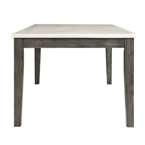 Acme Furniture Merel White Marble And Gray Oak Traditional Dining Table Marble With Wood Base