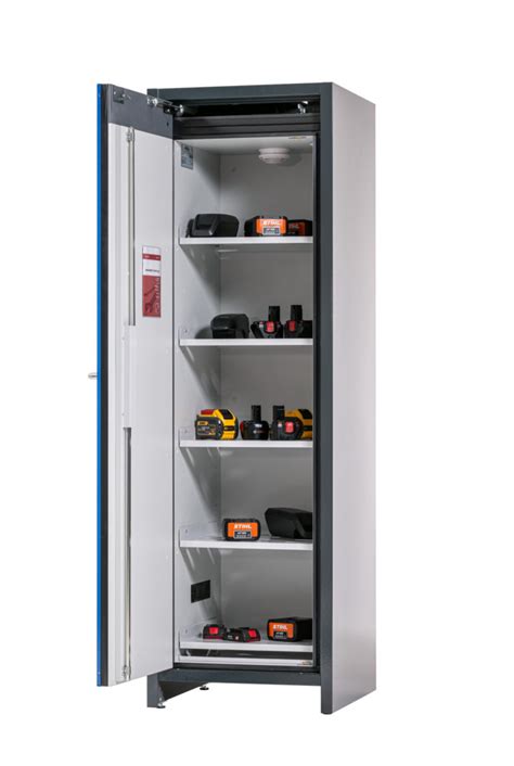 Asecos Lithium Ion Battery Storage Cabinet Safestore Core Shelves