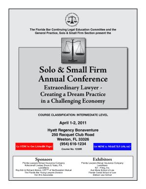 Fillable Online Floridabar Solo Small Firm Annual Conference The