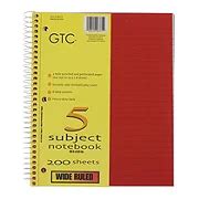 Gtc Subject Wide Ruled Spiral Notebook Red Shop School Office