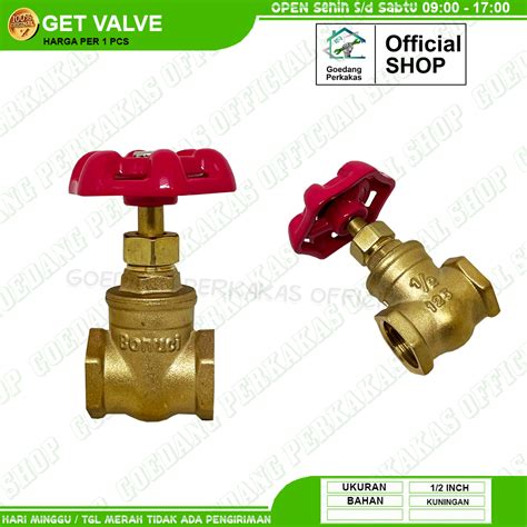 Jual Gate Valve Kuningan Inch Stop Kran Drat Dalam Bonuci Shopee