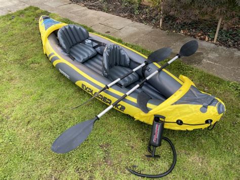 Intex Explorer K Kayak Person Inflatable Canoe Boat With Pump