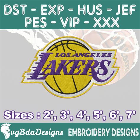 Los Angeles Lakers Machine Embroidery Design 6 Sizes Embroidery