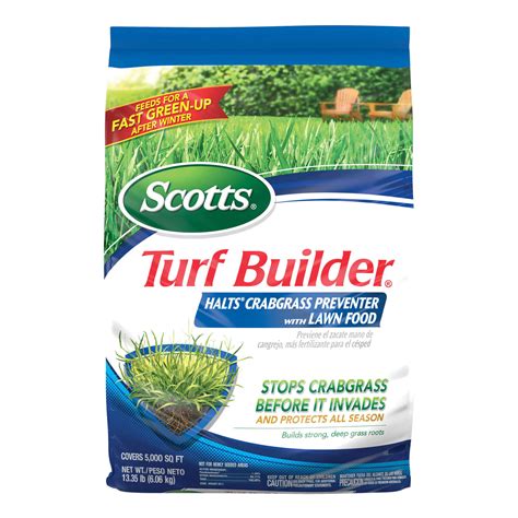 Scotts Turf Builder With Halts Crabgrass Preventer 30 0 4 Lawn Fertilizer 5000 Sq Ft For All