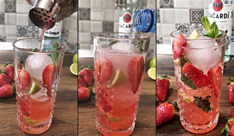 Strawberry Mojito Cocktail Recipe - Foodiosity