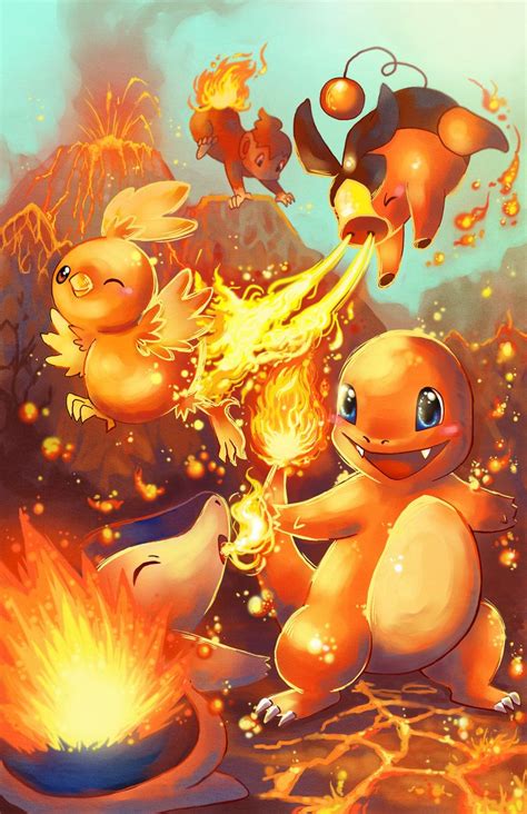 Fire Type Starter Pokemon Wallpaper