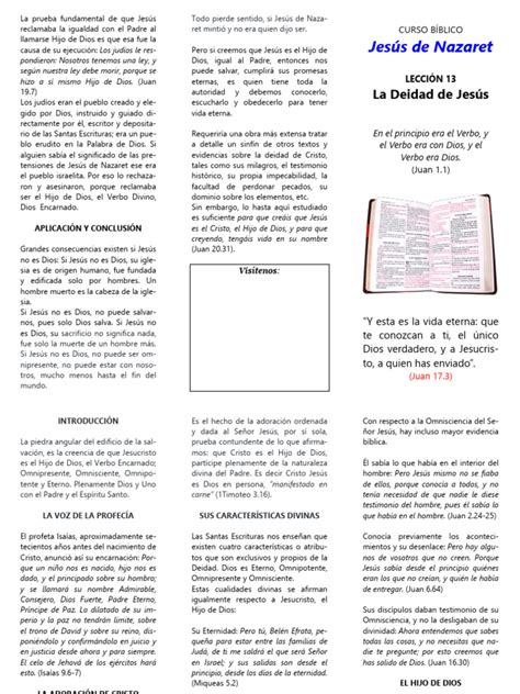 13 La Deidad De Jesus Pdf Dios Cristo Título