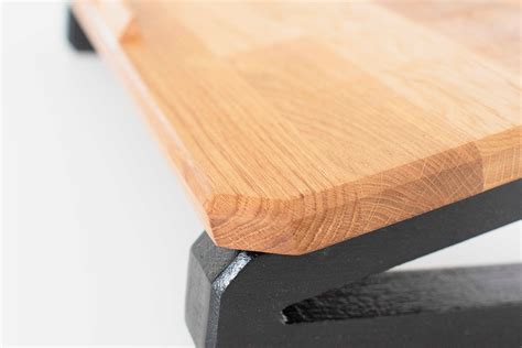 Solid Oak/Black Laptop stand - justwoodit