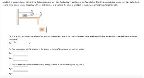 Solved An Object Of Mass M1 Hangs From A String That Passes