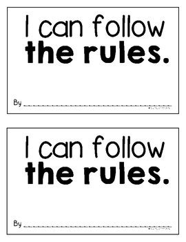 "I can follow the rules" Classroom Rules Book by Teaching with Ninjanuity