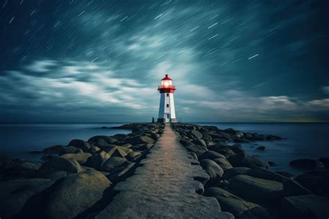 Lighthouse landscape night sky architecture. | Premium Photo - rawpixel