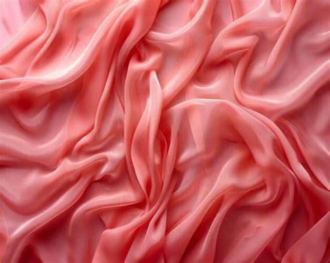 Premium Photo Vibrant Coral Pink Silk Fabric Background With Draped