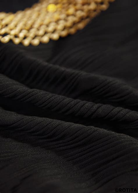 ROTITA Jacquard Black High Waisted Bikini Set