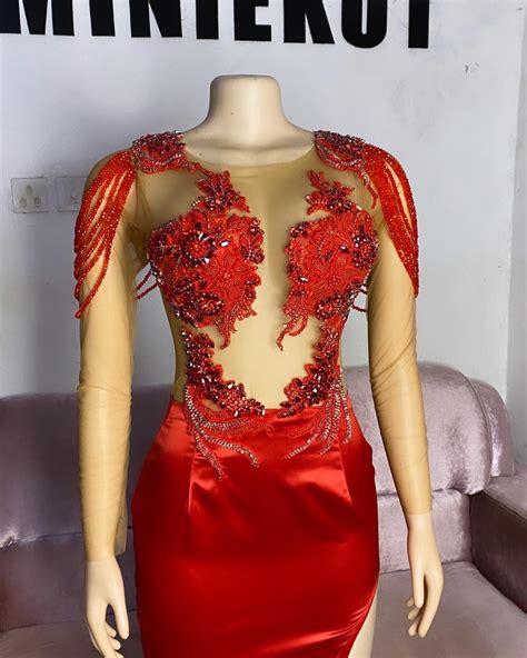 Red luxury dress,red prom dress,long red prom Dress, red dinner dress b ...