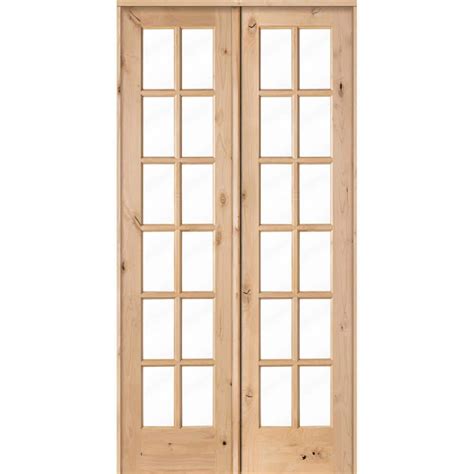 Krosswood Doors 48 In X 96 In Rustic Knotty Alder 12 Lite Both Active Solid Core Wood Double