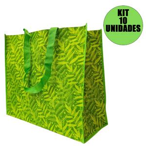 Bolsa Ecobag Kit 10 Unidades Dobravel Ecologica Sacola De Ombro Compras