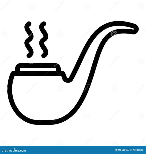 Wood Smoking Pipe Icon Outline Vector. Cigarette Smoke Stock Vector