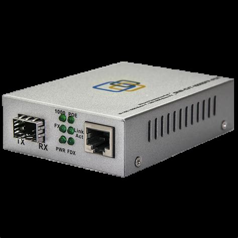 Медиаконвертер 10/100/1000-Base-T c PoE / 100/1000Base-FX с SFP-портом ...