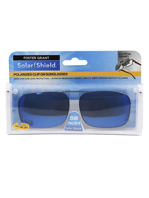 Solar Shield Dioptics Unisex Clip On Rectangle Fashion Sunglasses, Blue ...