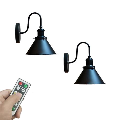 FSLiving 2 Pack 100 Lumens Led Remote Control Battery Run Cordless Lamp