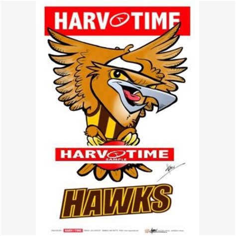 Hawthorn Hawks Mascot Harv Time Poster Gimko