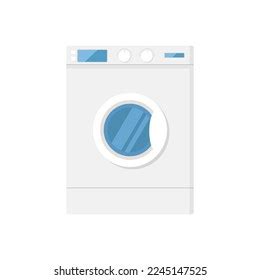 Washing Machine Flat Design Vector Illustration Stock Vector Royalty