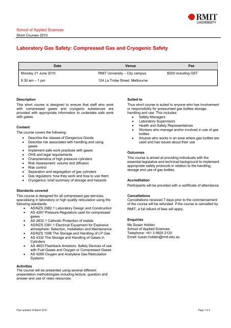 Laboratory Gas Safety Compressed Gas And Cryogenic Safety