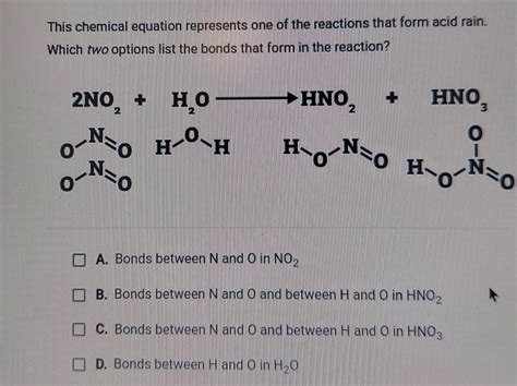 This Chemical Equation Represents One Of The Reactions That Form Acid