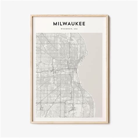 Milwaukee Map Poster Milwaukee Map Print Milwaukee - Etsy