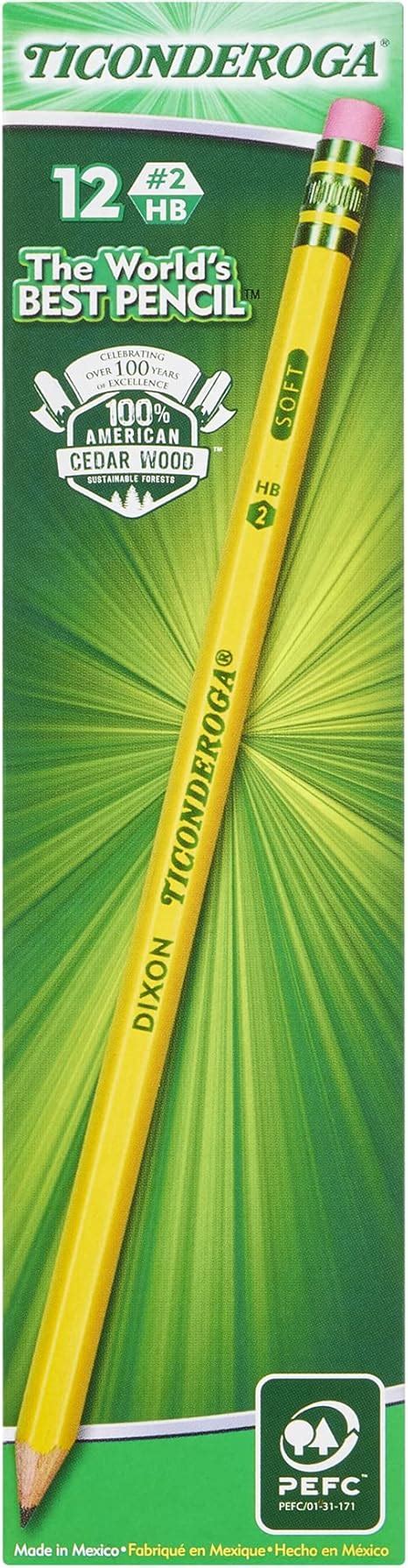 Ticonderoga Wood Cased Pencils Pre Sharpened 2 Hb Soft