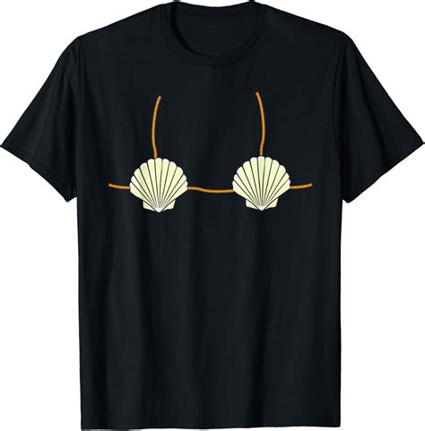 Amazon Mermaid Sea Shell Bikini Top Funny T Shirt Clothing Shoes Jewelry