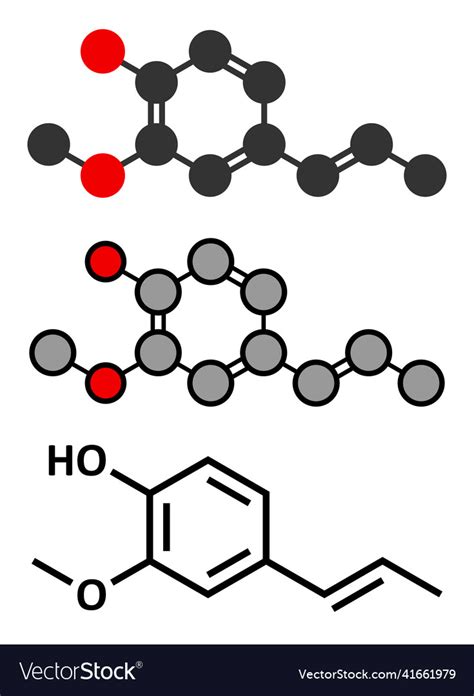 Isoeugenol fragrance molecule Royalty Free Vector Image