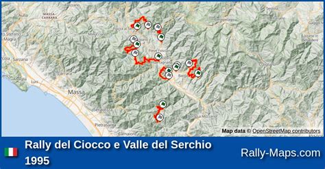 Streckenverlauf Rally Del Ciocco E Valle Del Serchio 1995 ERC