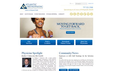 Atlantic Orthopaedic Specialists Web Redesign O Brien Et Al